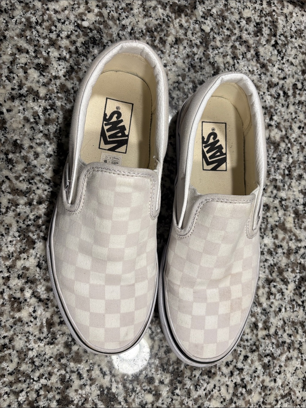 Vans Kids Slip-On Checkerboard Sneakers - White/Cream